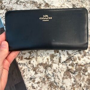 Coach Midnight Black Leather Clutch